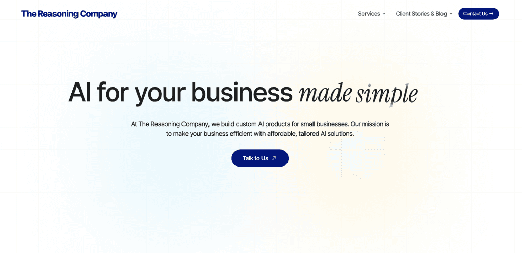 The Reasoning Company interface preview